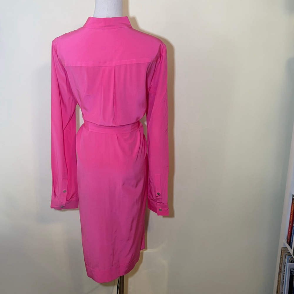 Diane von Furstenberg Women’s Mariana Silk Long Sleeve Pink Dress Size 12 - Picture 6 of 11